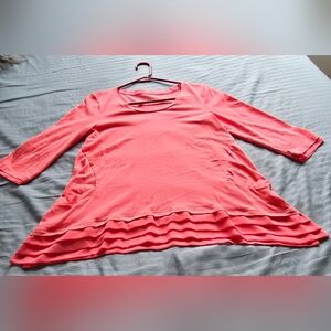 LOGO by Lori Goldstein Vibrant Coral Tunic